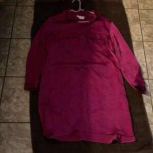 Lucky Brand Long Sleeve Dress in Rich Burgundy